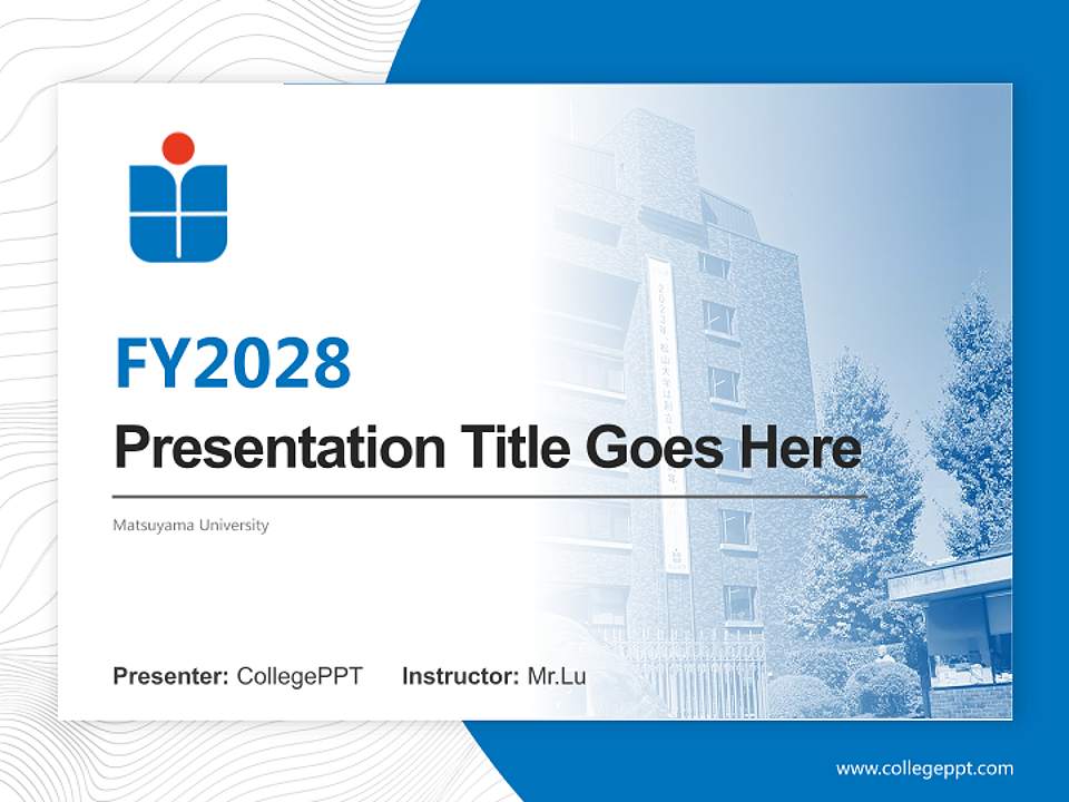 Matsuyama University Academic Presentation/Research Findings Report PPT Template4:3 ratio PPT effect preview image5