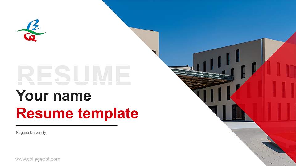Nagano University Resume PPT Template16:9 ratio PPT effect preview image