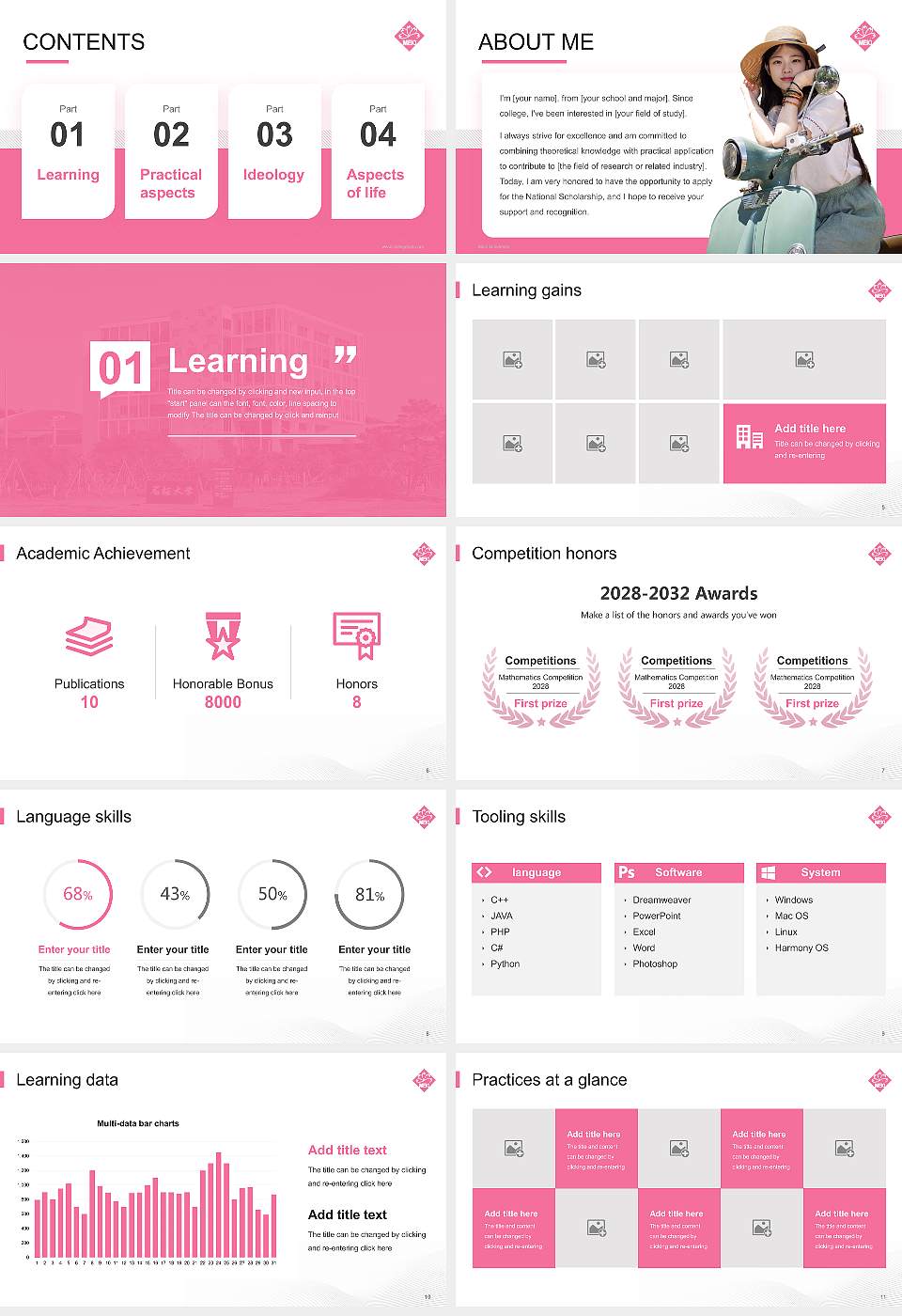 Meio University National Scholarship Defense PPT Template16:9 ratio PPT effect preview image2