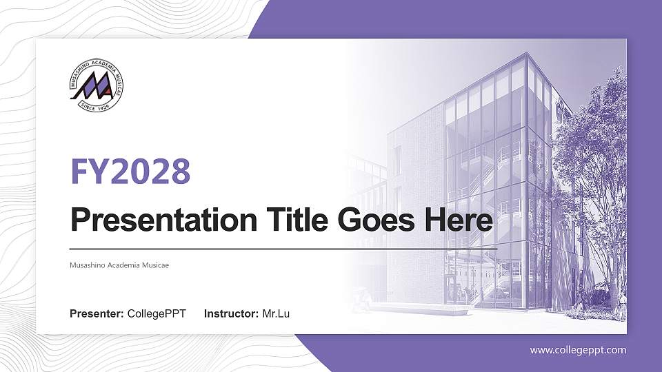 Musashino Academia Musicae Academic Presentation/Research Findings Report PPT Template16:9 ratio PPT effect preview image