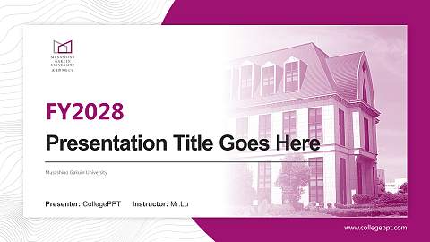 Musashino Gakuin University Academic Presentation/Research Findings Report PPT Template