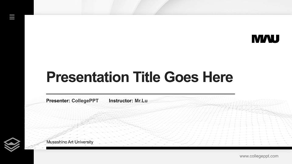 Musashino Art University Thesis Proposal/Graduation Defense PPT Template16:9 ratio PPT effect preview image