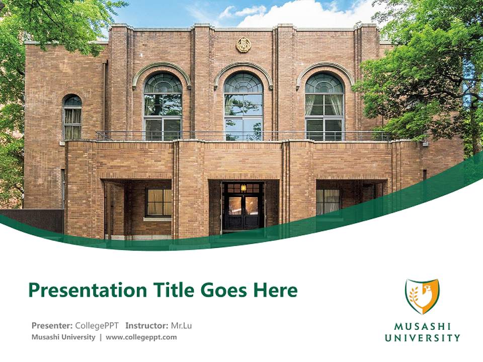 Musashi University Course/Courseware Creation PPT Template4:3 ratio PPT effect preview image5