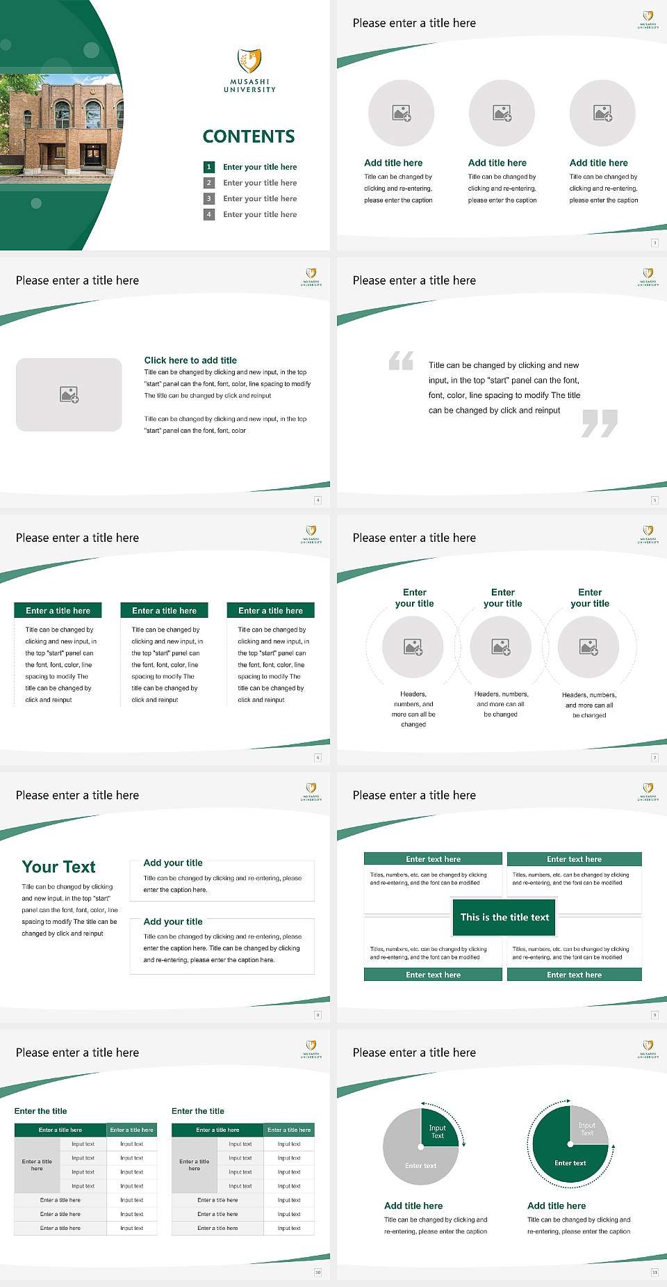 Musashi University Course/Courseware Creation PPT Template4:3 ratio PPT effect preview image2