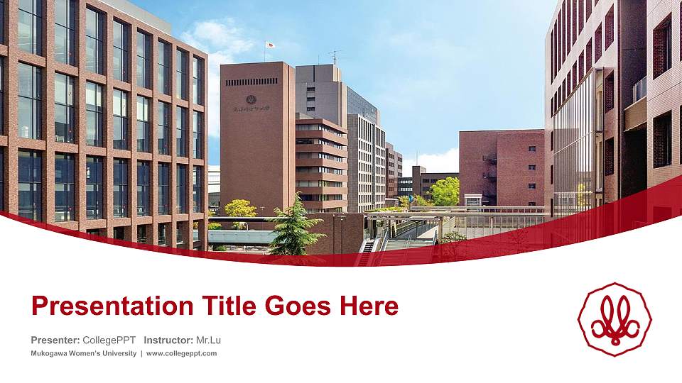 Mukogawa Women’s University Course/Courseware Creation PPT Template16:9 ratio PPT effect preview image