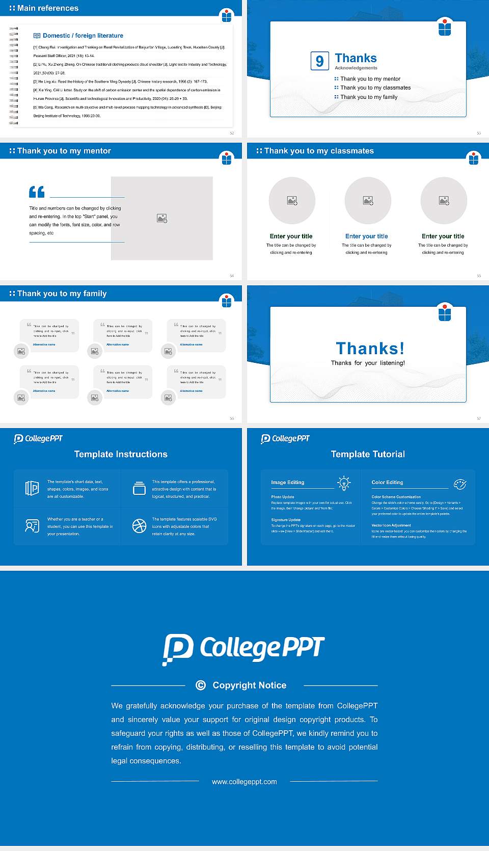 Matsuyama University Graduation Thesis Defense PPT Template16:9 ratio PPT effect preview image7