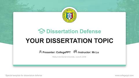 Matsumoto Dental University Graduation Thesis Defense PPT Template