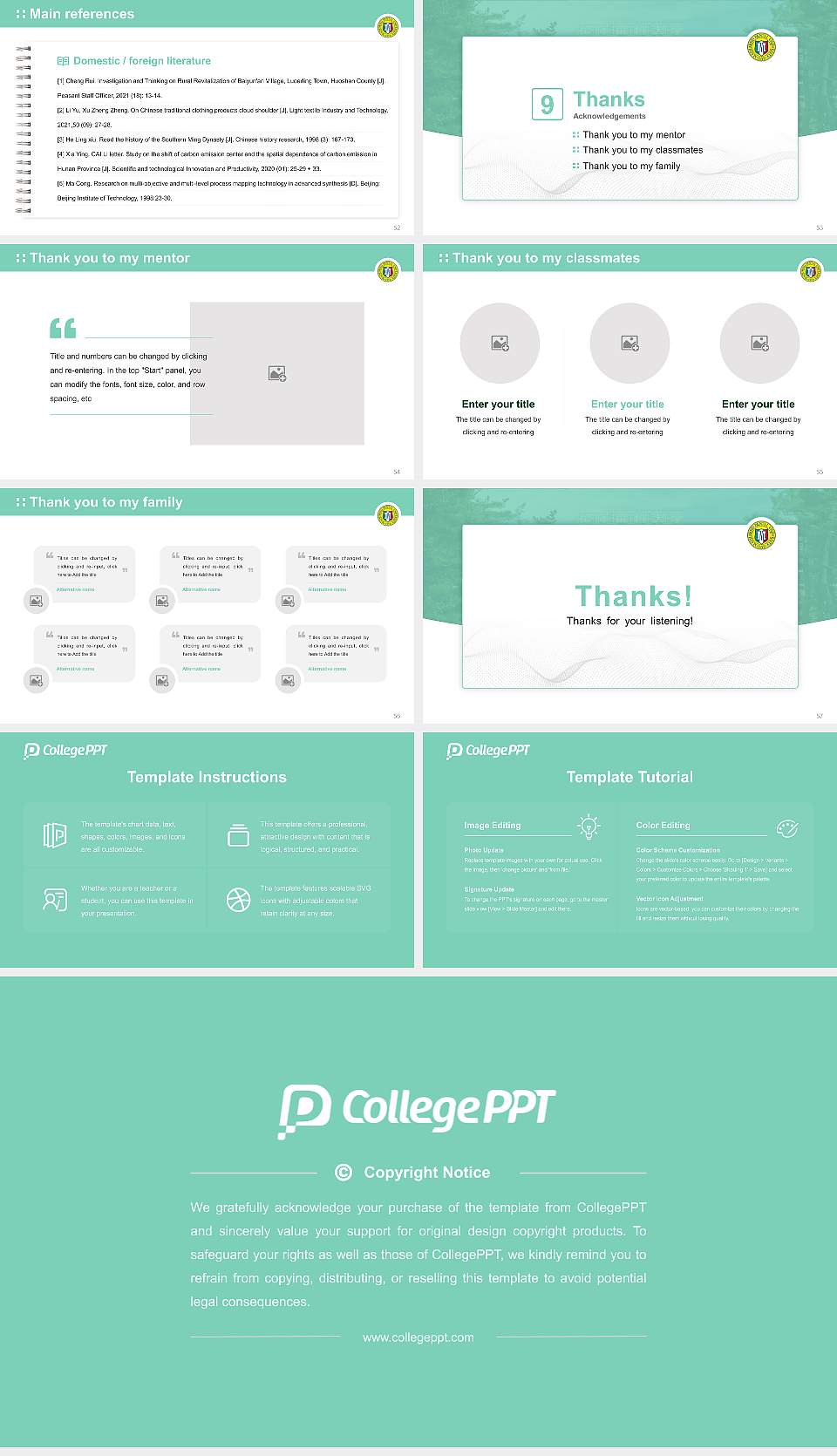 Matsumoto Dental University Graduation Thesis Defense PPT Template16:9 ratio PPT effect preview image7