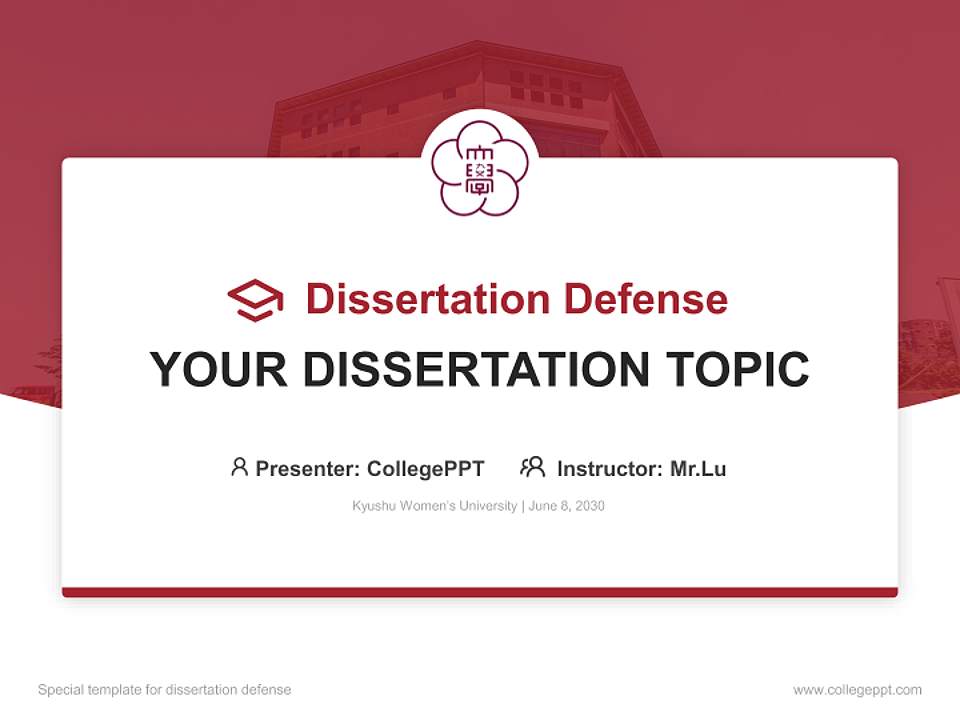 Kyushu Women’s University Graduation Thesis Defense PPT Template4:3 ratio PPT effect preview image7