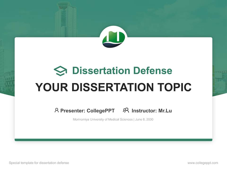 Morinomiya University of Medical Sciences Graduation Thesis Defense PPT Template4:3 ratio PPT effect preview image7