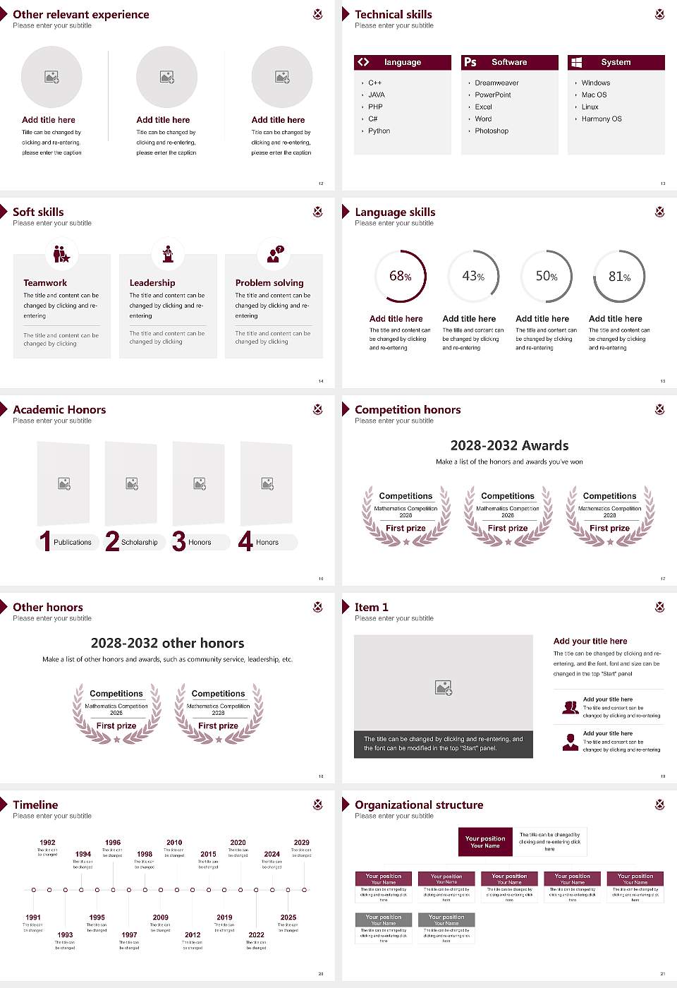 Momoyama Gakuin University of Education Resume PPT Template16:9 ratio PPT effect preview image3