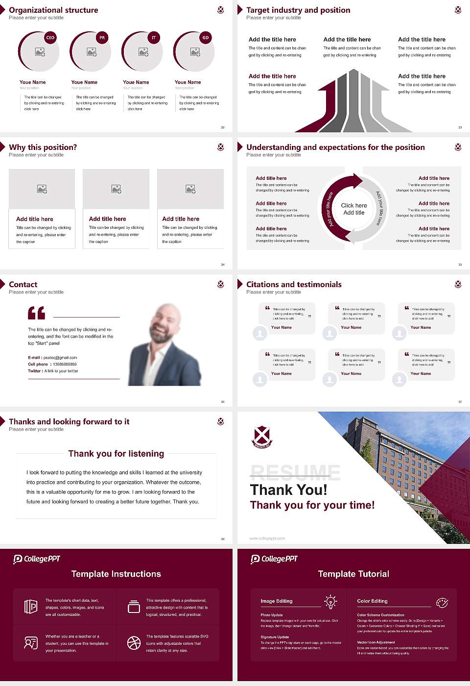 Momoyama Gakuin University of Education Resume PPT Template16:9 ratio PPT effect preview image4