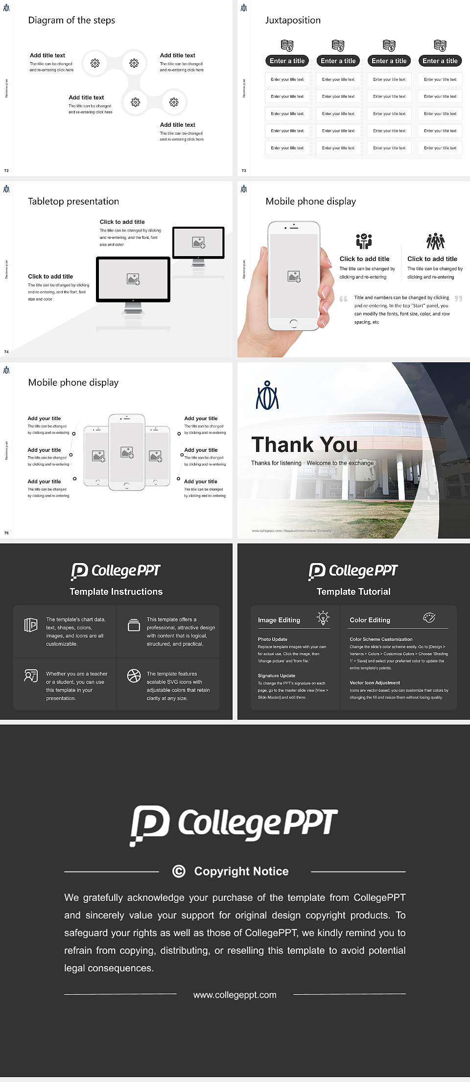 Nagasaki International University Competition/Entrepreneurship Contest PPT Template4:3 ratio PPT effect preview image9