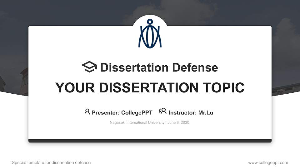 Nagasaki International University Graduation Thesis Defense PPT Template16:9 ratio PPT effect preview image