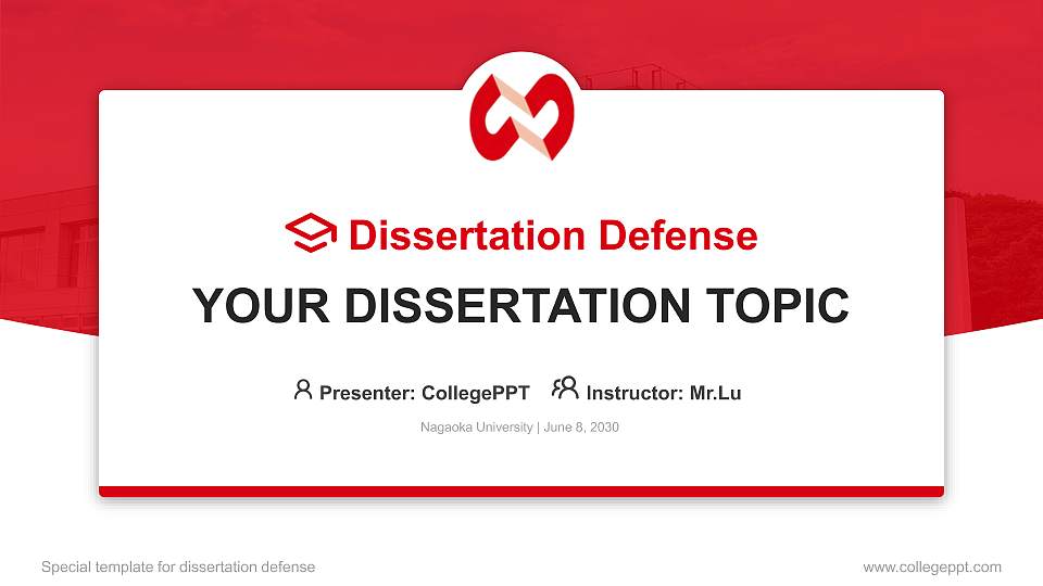 Nagaoka University Graduation Thesis Defense PPT Template16:9 ratio PPT effect preview image