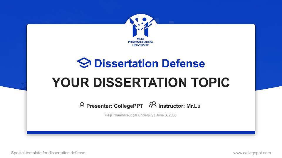 Meiji Pharmaceutical University Graduation Thesis Defense PPT Template16:9 ratio PPT effect preview image