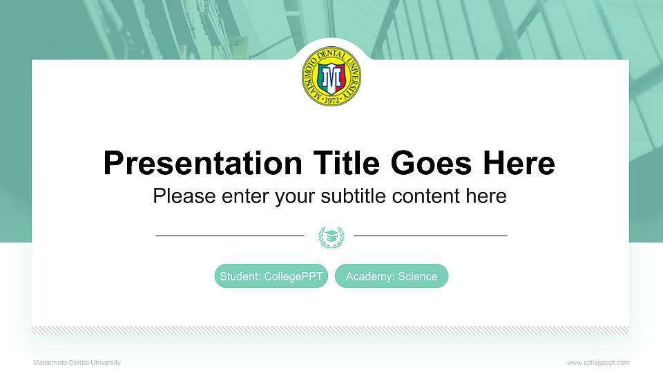Matsumoto Dental University National Scholarship Defense PPT Template16:9 ratio PPT effect preview image