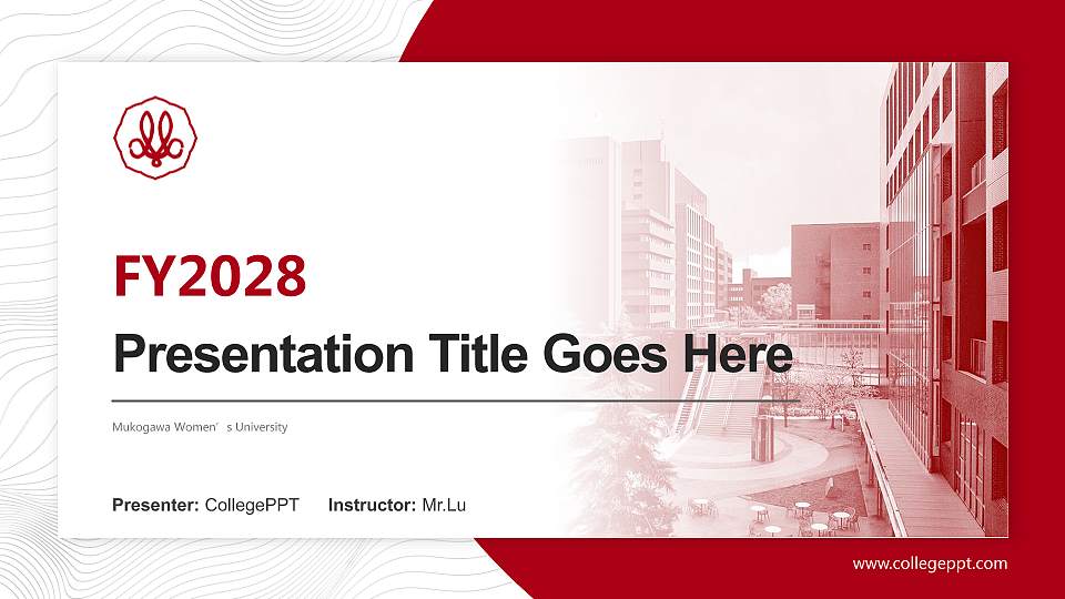 Mukogawa Women’s University Academic Presentation/Research Findings Report PPT Template16:9 ratio PPT effect preview image