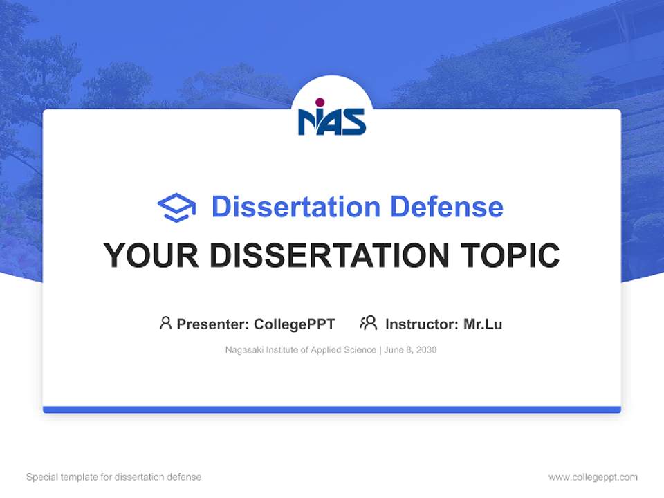 Nagasaki Institute of Applied Science Graduation Thesis Defense PPT Template4:3 ratio PPT effect preview image7