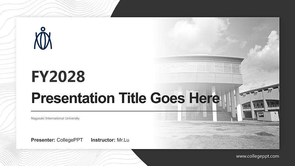 Nagasaki International University Academic Presentation/Research Findings Report PPT Template16:9 ratio PPT effect preview image