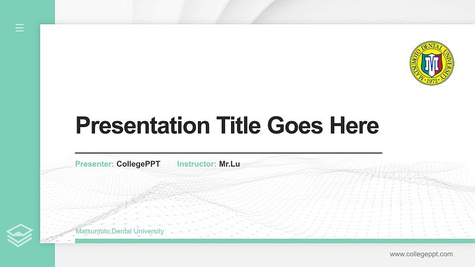 Matsumoto Dental University Thesis Proposal/Graduation Defense PPT Template16:9 ratio PPT effect preview image