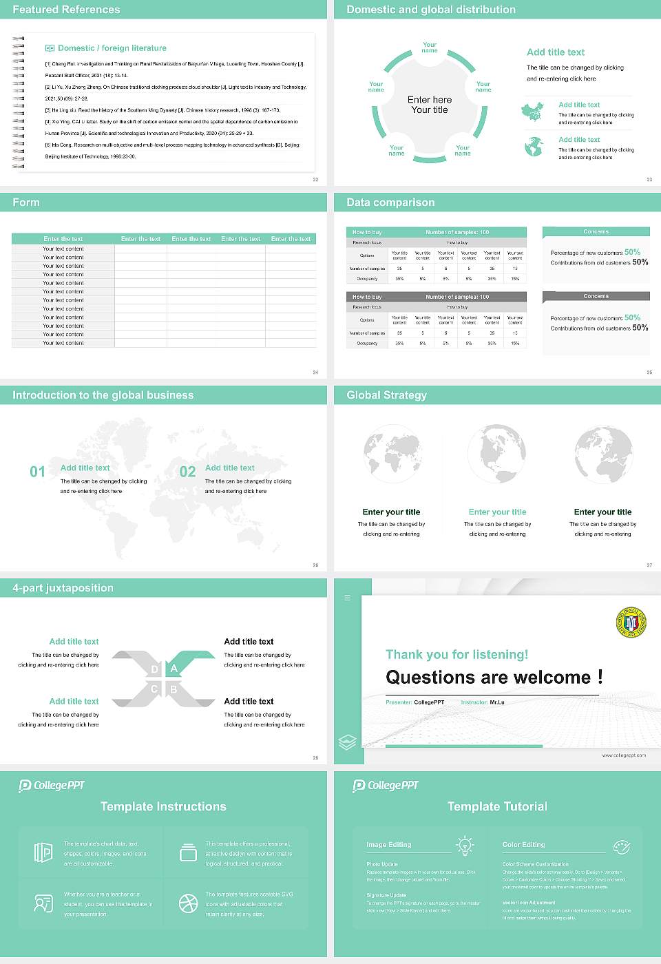 Matsumoto Dental University Thesis Proposal/Graduation Defense PPT Template16:9 ratio PPT effect preview image4