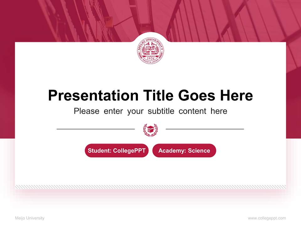 Meijo University National Scholarship Defense PPT Template4:3 ratio PPT effect preview image4
