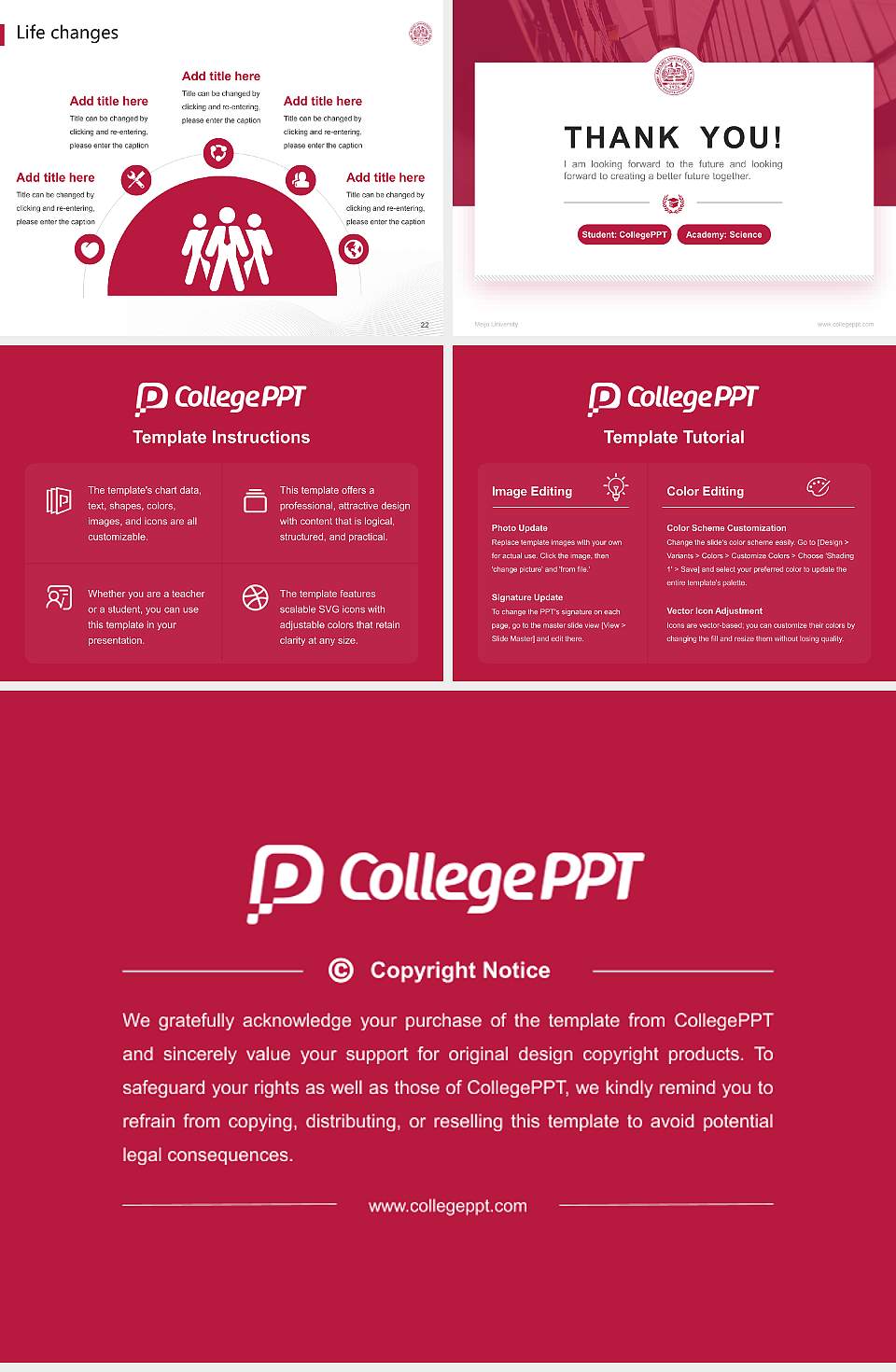 Meijo University National Scholarship Defense PPT Template4:3 ratio PPT effect preview image4