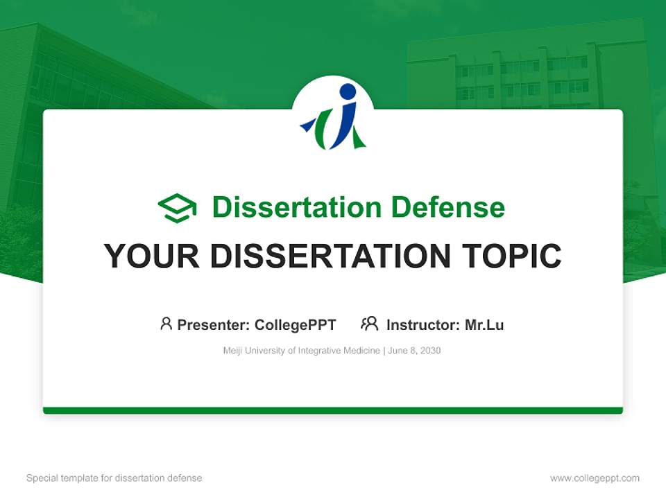 Meiji University of Integrative Medicine Graduation Thesis Defense PPT Template4:3 ratio PPT effect preview image7