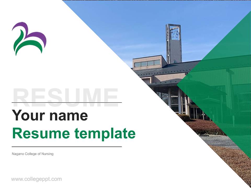 Nagano College of Nursing Resume PPT Template4:3 ratio PPT effect preview image5