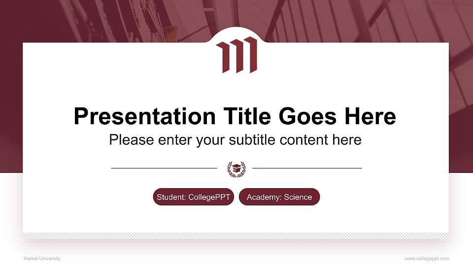 Meisei University National Scholarship Defense PPT Template16:9 ratio PPT effect preview image