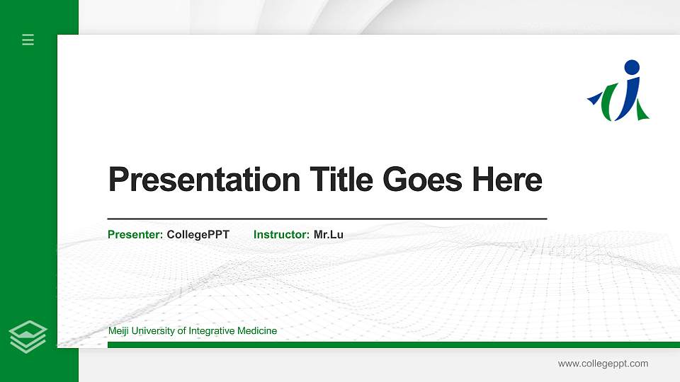 Meiji University of Integrative Medicine Thesis Proposal/Graduation Defense PPT Template16:9 ratio PPT effect preview image