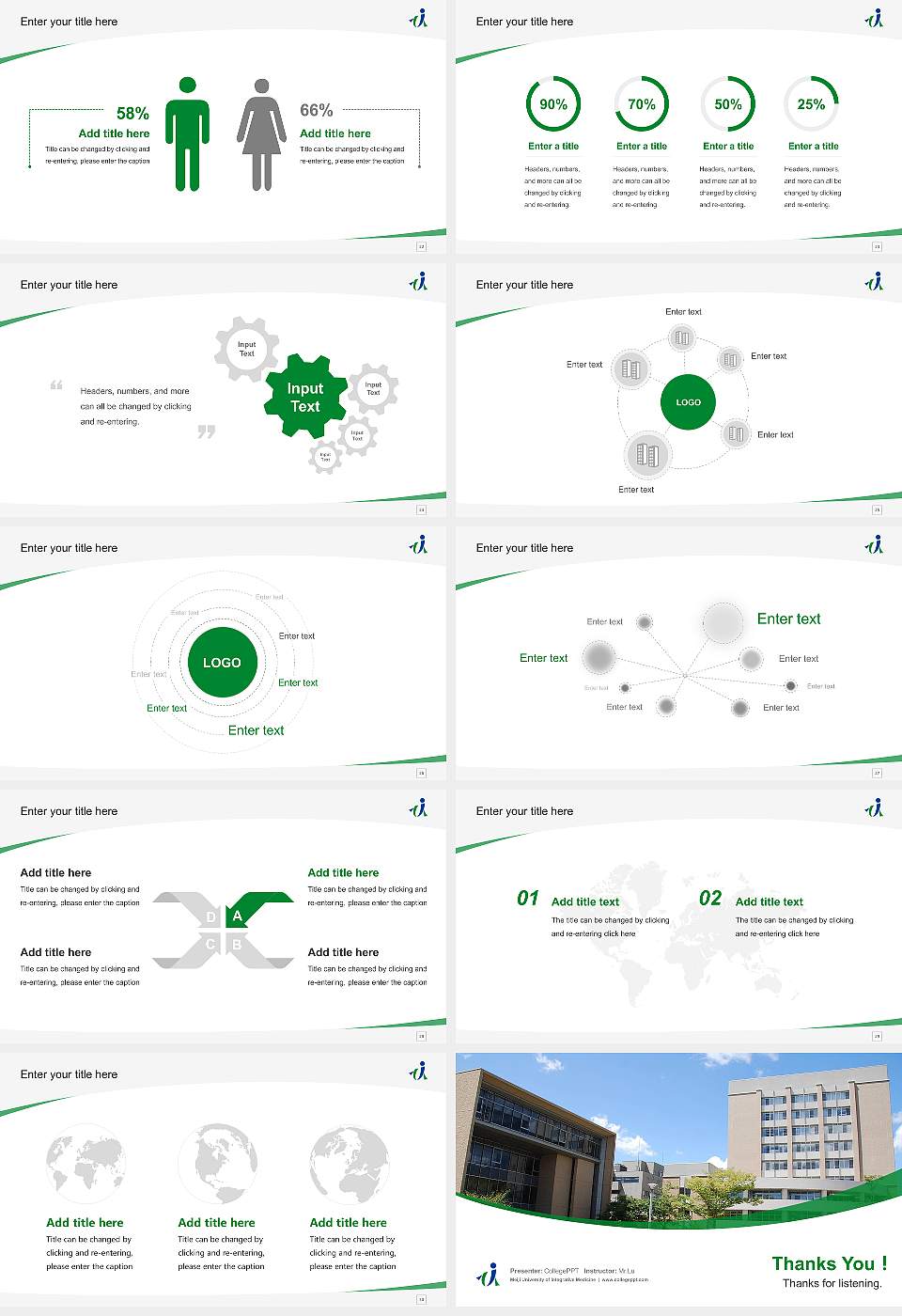 Meiji University of Integrative Medicine Course/Courseware Creation PPT Template16:9 ratio PPT effect preview image4