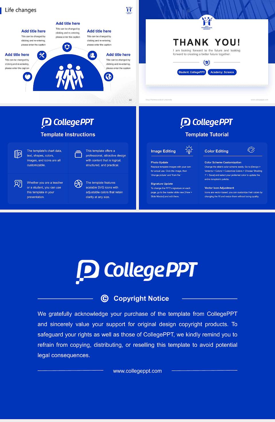 Meiji Pharmaceutical University National Scholarship Defense PPT Template4:3 ratio PPT effect preview image4