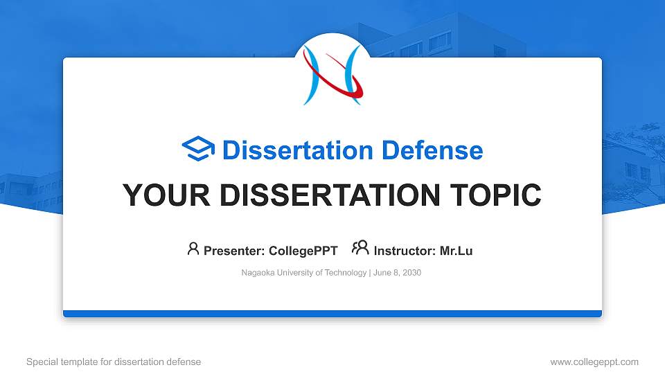 Nagaoka University of Technology Graduation Thesis Defense PPT Template16:9 ratio PPT effect preview image