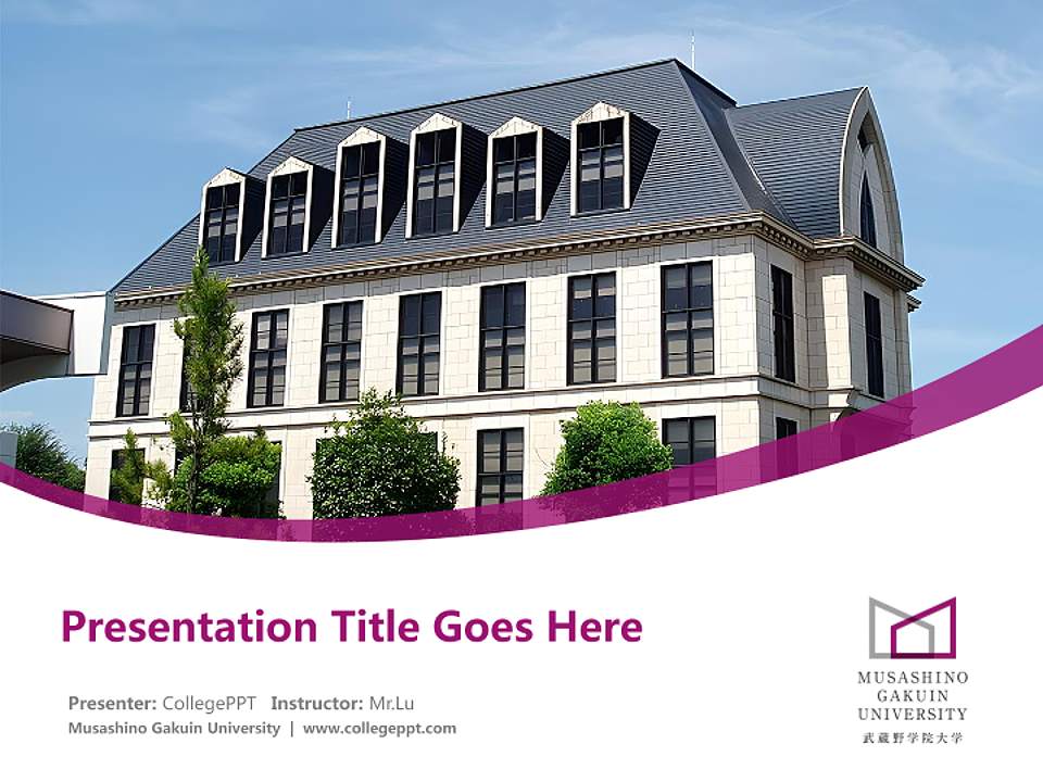 Musashino Gakuin University Course/Courseware Creation PPT Template4:3 ratio PPT effect preview image5
