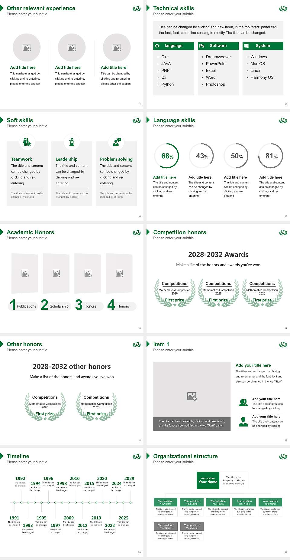 Nagano University of Health and Medicine Resume PPT Template4:3 ratio PPT effect preview image3