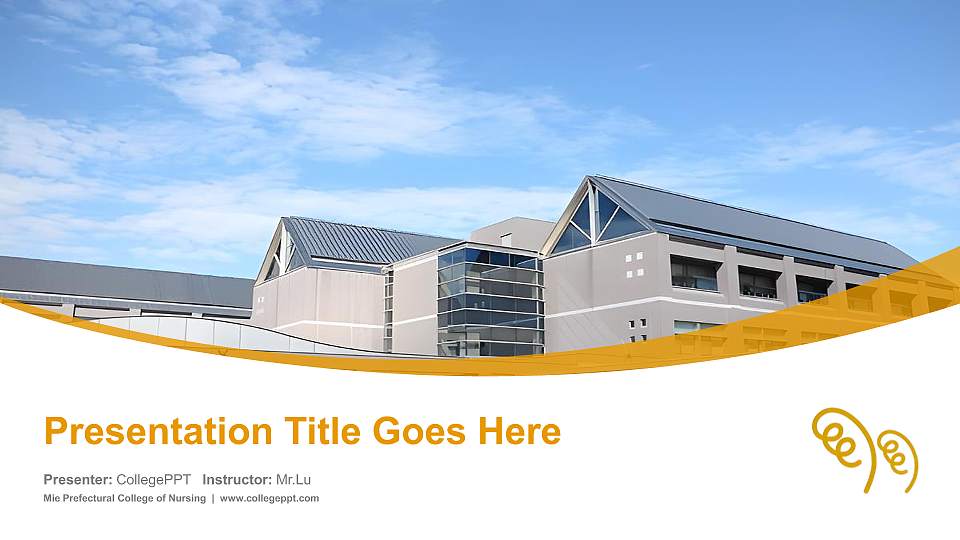 Mie Prefectural College of Nursing Course/Courseware Creation PPT Template16:9 ratio PPT effect preview image