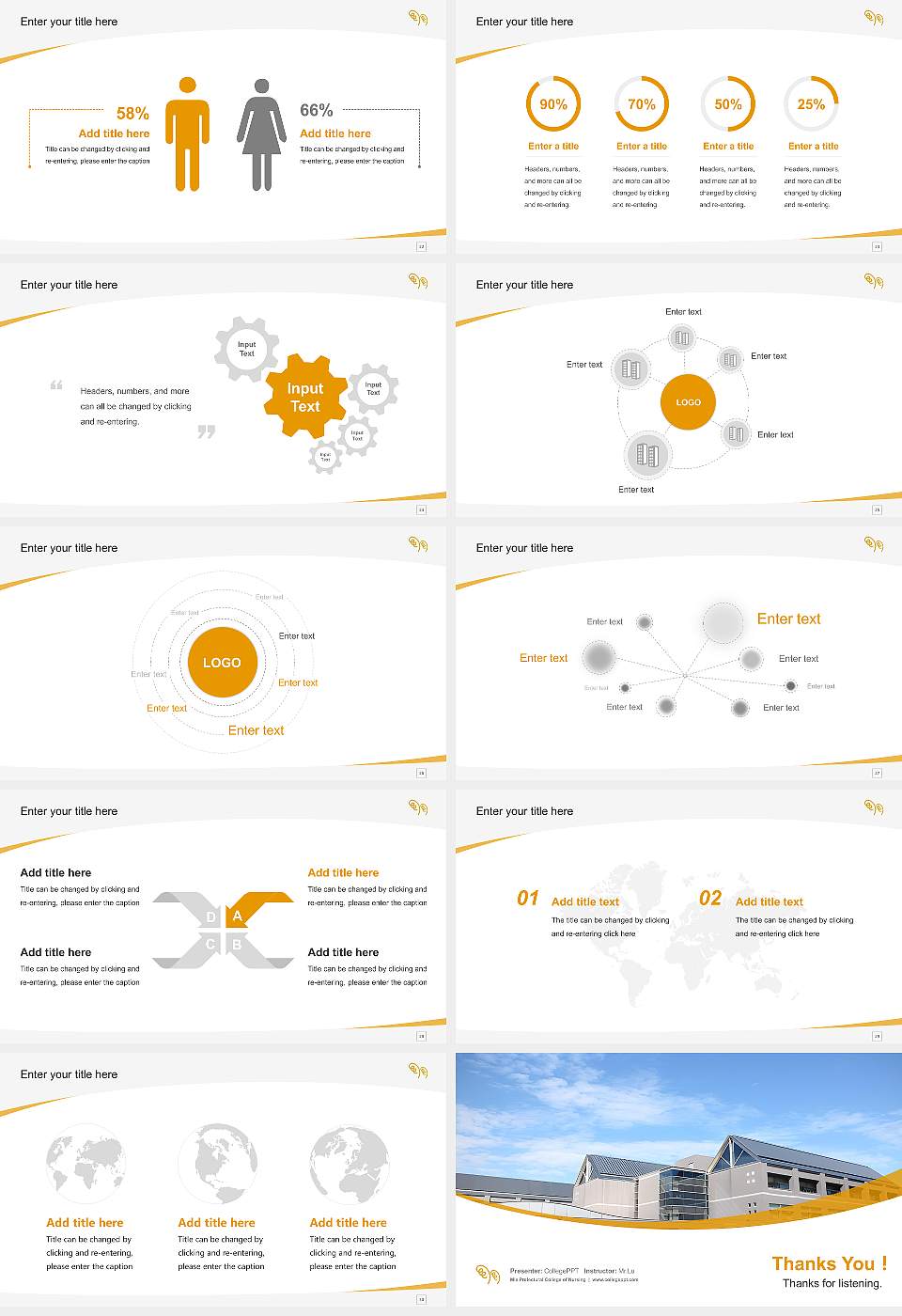 Mie Prefectural College of Nursing Course/Courseware Creation PPT Template16:9 ratio PPT effect preview image4