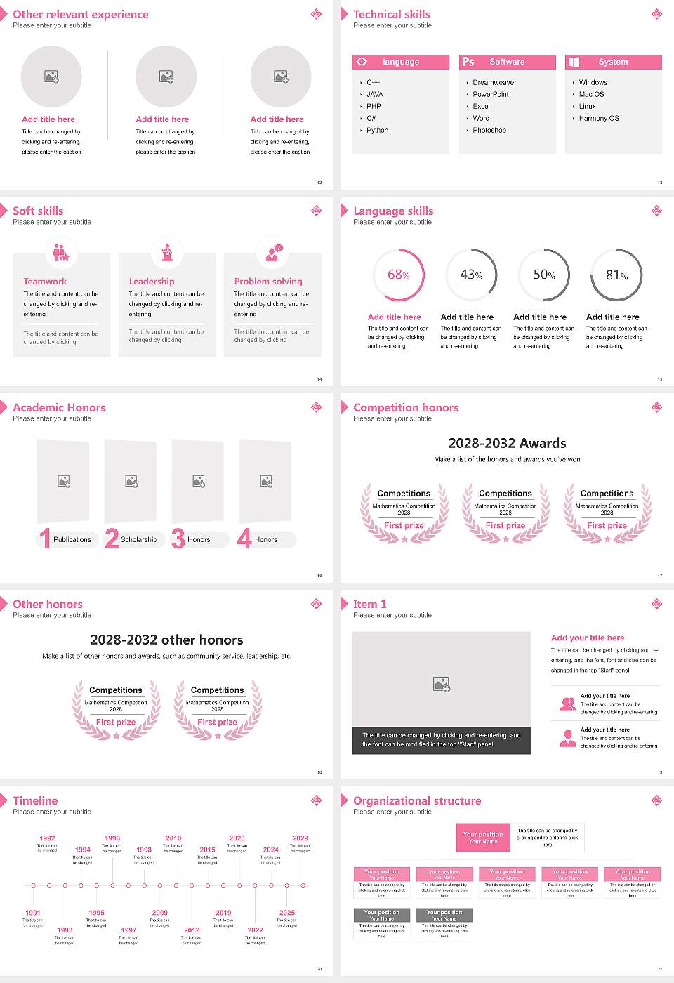 Meio University Resume PPT Template16:9 ratio PPT effect preview image3