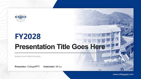 Nagasaki Junshin Catholic University Academic Presentation/Research Findings Report PPT Template