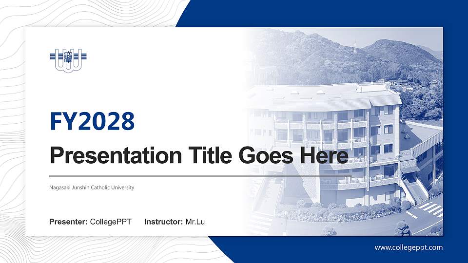 Nagasaki Junshin Catholic University Academic Presentation/Research Findings Report PPT Template16:9 ratio PPT effect preview image
