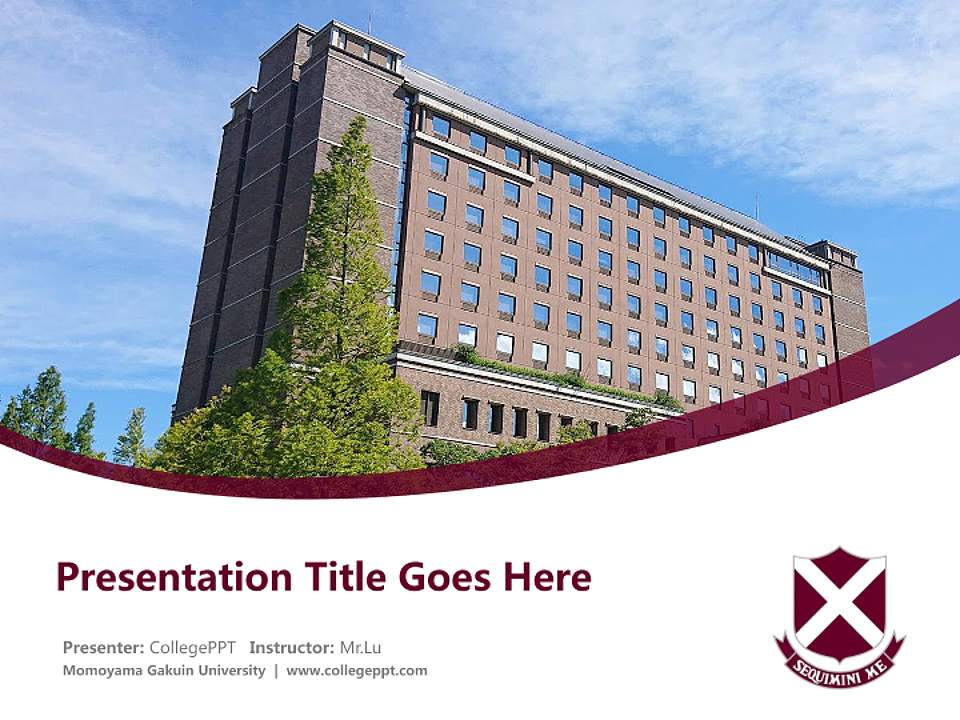 Momoyama Gakuin University Course/Courseware Creation PPT Template4:3 ratio PPT effect preview image5