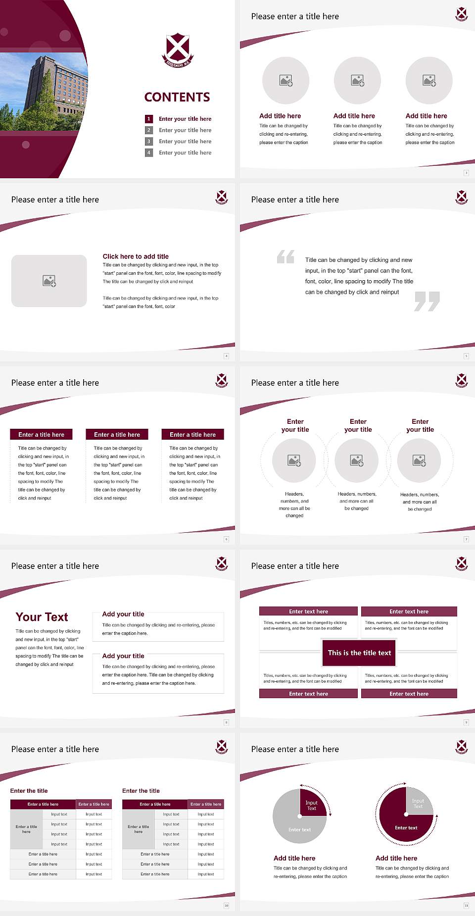 Momoyama Gakuin University Course/Courseware Creation PPT Template4:3 ratio PPT effect preview image2