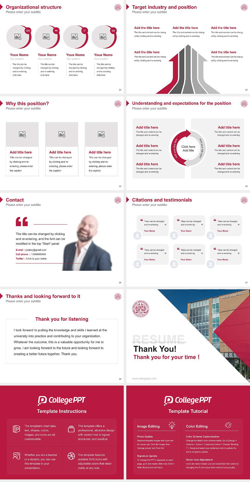 Meijo University Resume PPT Template4:3 ratio PPT effect preview image4