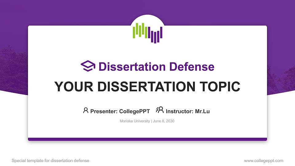 Morioka University Graduation Thesis Defense PPT Template16:9 ratio PPT effect preview image