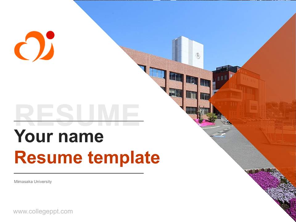 Mimasaka University Resume PPT Template4:3 ratio PPT effect preview image5