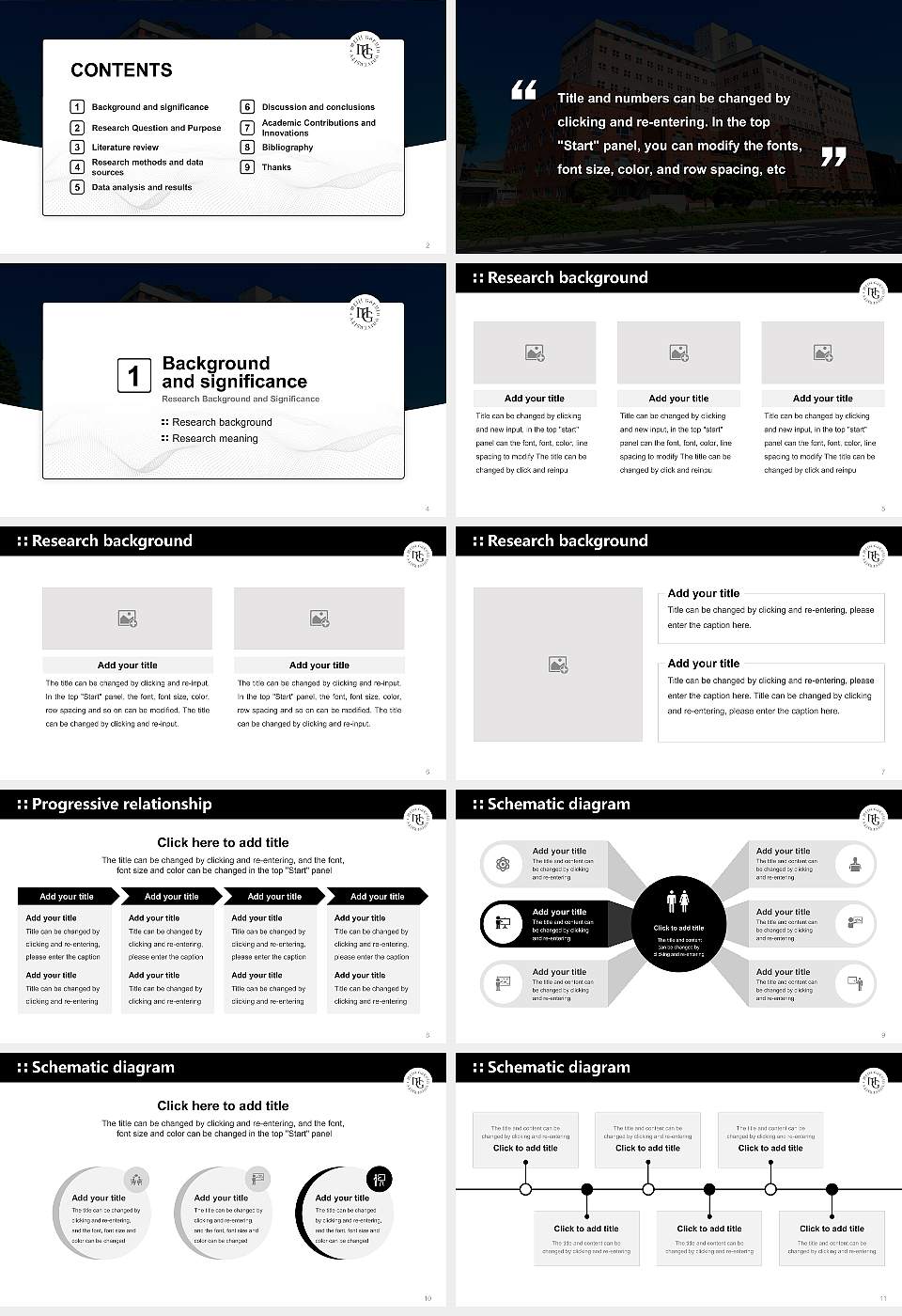 Meiji Gakuin University Graduation Thesis Defense PPT Template16:9 ratio PPT effect preview image2
