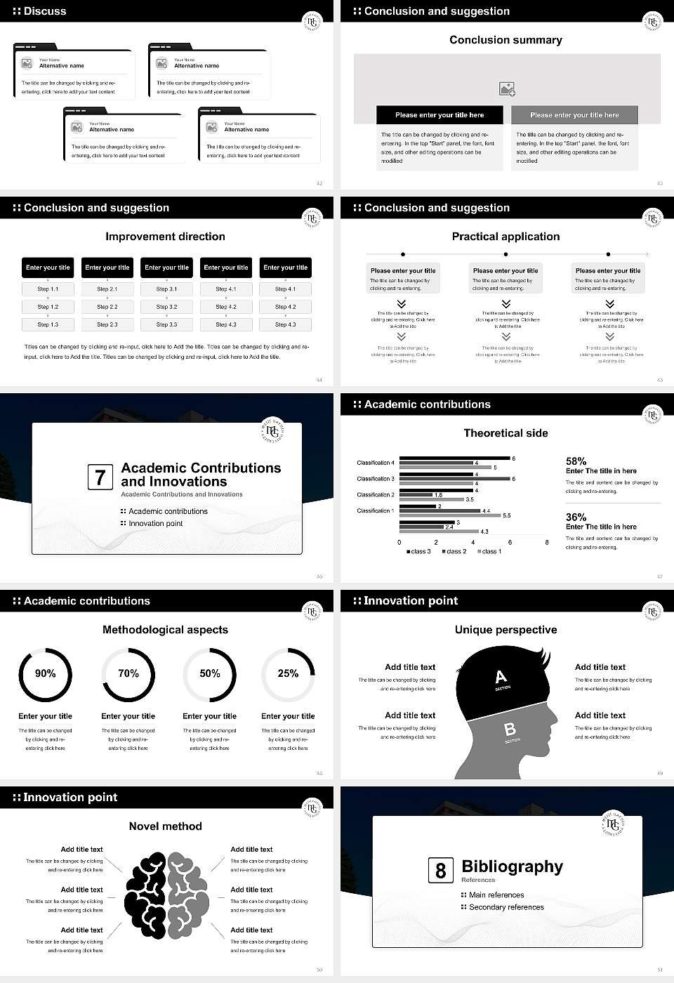 Meiji Gakuin University Graduation Thesis Defense PPT Template16:9 ratio PPT effect preview image6