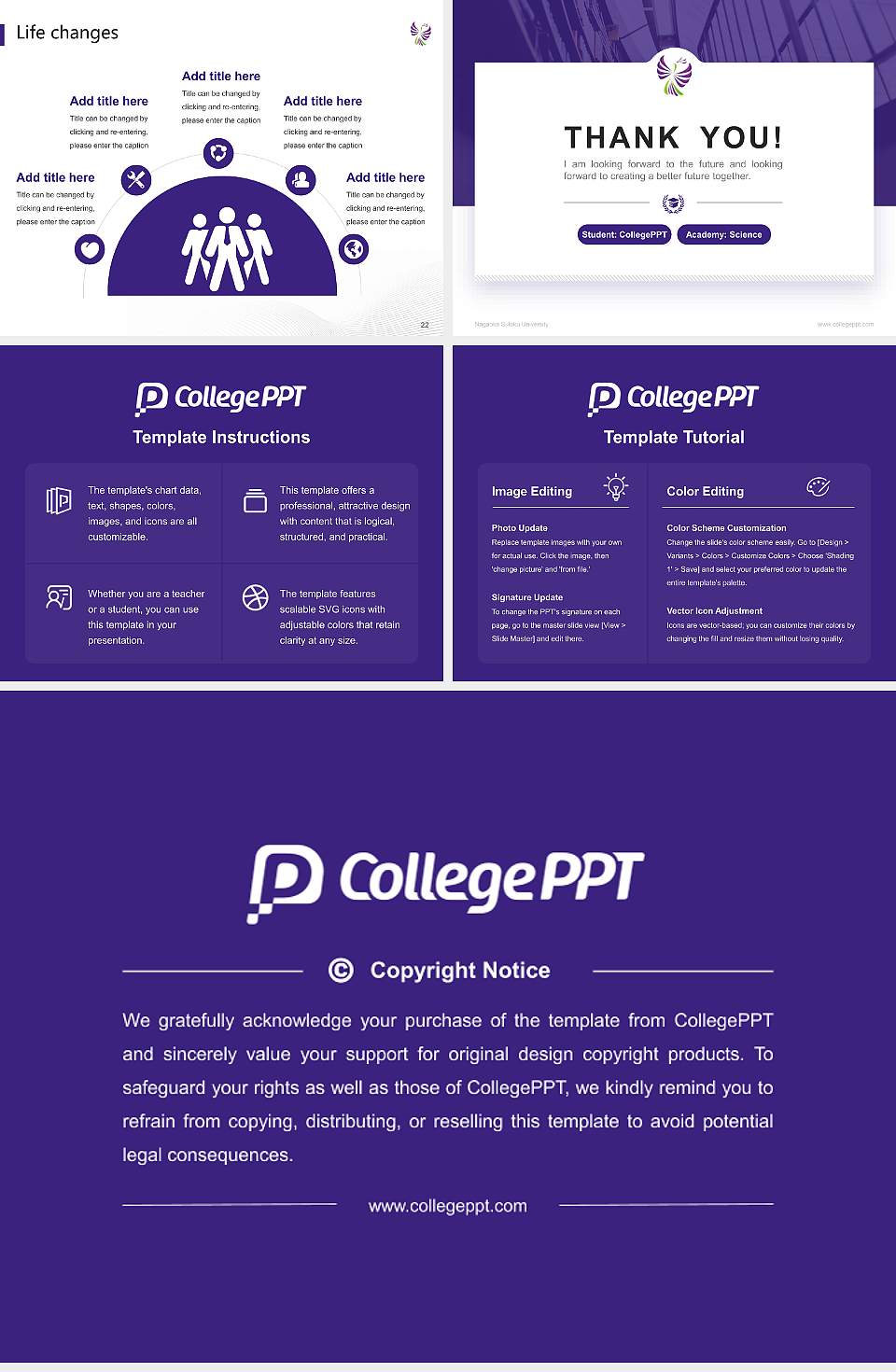 Nagaoka Sutoku University National Scholarship Defense PPT Template4:3 ratio PPT effect preview image4